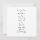 Baby Shower invitation bib, bottle and cup Einladung (Rückseite)