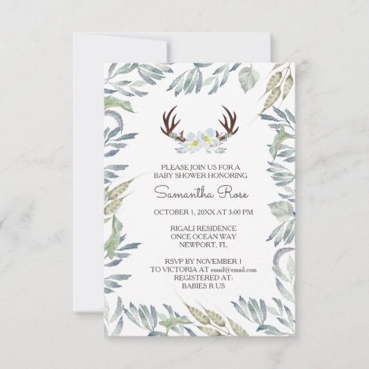 Baby Shower Invitation Boy, rustikal Einladung (Vorderseite)