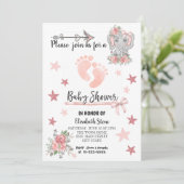 Baby Shower Invitation card 12x18" Girl Einladung (Stehend Vorderseite)