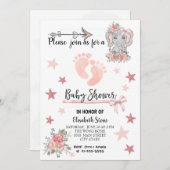 Baby Shower Invitation card 12x18" Girl Einladung (Vorne/Hinten)