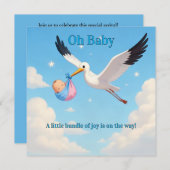 Baby Shower Invitation Card  Einladung (Vorne/Hinten)