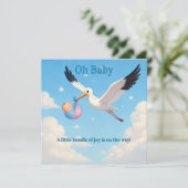 Baby Shower Invitation Card  Einladung (Stehend Vorderseite)