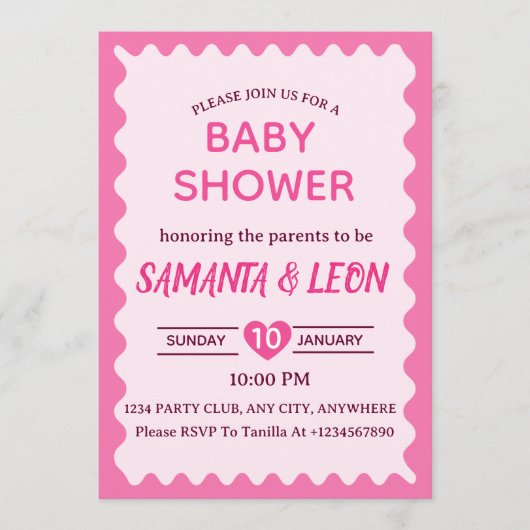 Baby Shower Invitation Card Einladung (Vorderseite)