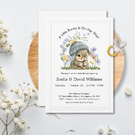 Baby Shower Invitation Cute Minimal Bunny Einladung