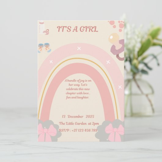 Baby shower invitation einladung (Stehend Vorderseite)