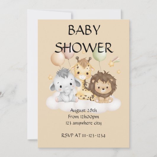 BABY SHOWER INVITATION EINLADUNG (Vorderseite)