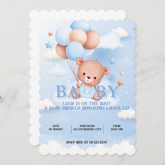 BABY SHOWER INVITATION EINLADUNG (Vorne/Hinten)