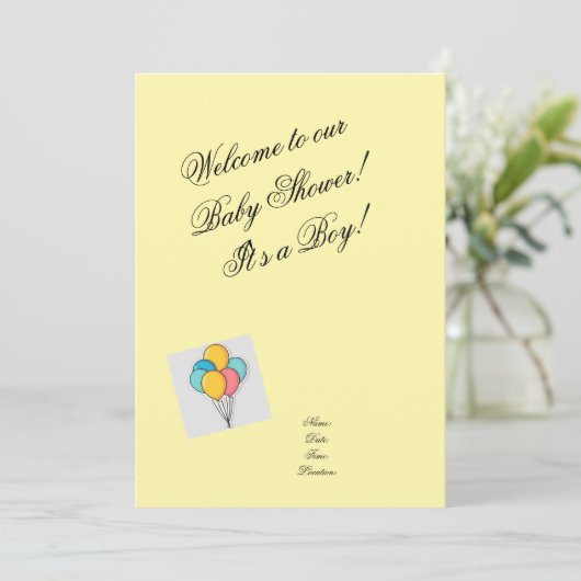 Baby Shower invitation Einladung (Stehend Vorderseite)