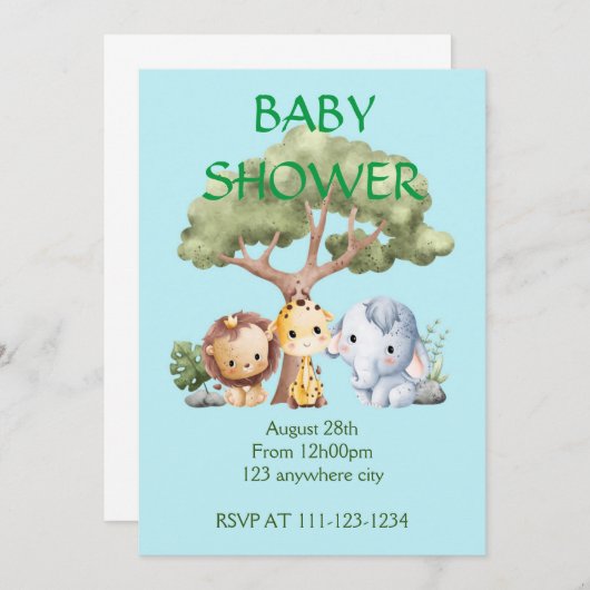 BABY SHOWER INVITATION EINLADUNG (Vorne/Hinten)
