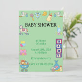 BABY SHOWER INVITATION, EINLADUNGEN (Stehend Vorderseite)