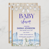 Baby Shower Invitation | Elegant Floral Einladung (Vorne/Hinten)