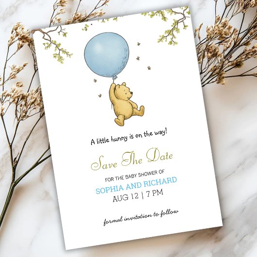 Baby shower invitation featuring a cute bear einladung