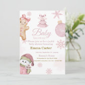 Baby Shower Invitation Feiertagskarte (Stehend Vorderseite)