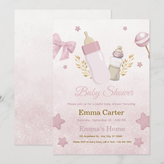 Baby Shower Invitation Feiertagskarte (Vorne/Hinten)