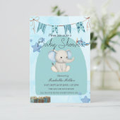 Baby Shower Invitation for Boy –Customizable Einladung (Stehend Vorderseite)