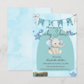 Baby Shower Invitation for Boy –Customizable Einladung (Vorne/Hinten)