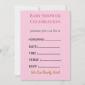 Baby Shower Invitation Gender Reveal | Modern Einladung (Vorderseite)