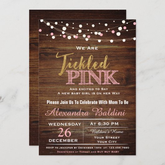 Baby Shower Invitation Girl Einladung (Vorne/Hinten)