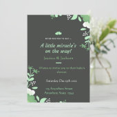 Baby Shower Invitation Green & Black Einladung (Stehend Vorderseite)