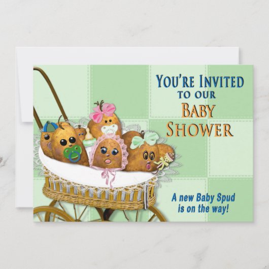 BABY SHOWER INVITATION - KARTOFFELFAMILIENSAMMLUNG EINLADUNG (Vorderseite)