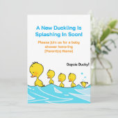 Baby Shower Invitation – Oopsie Ducky Einladung (Stehend Vorderseite)