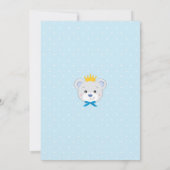Baby Shower invitation prince bear (Rückseite)