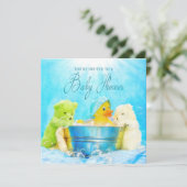 BABY SHOWER INVITATION - RUBBER DUCKY & FREUNDE EINLADUNG (Stehend Vorderseite)
