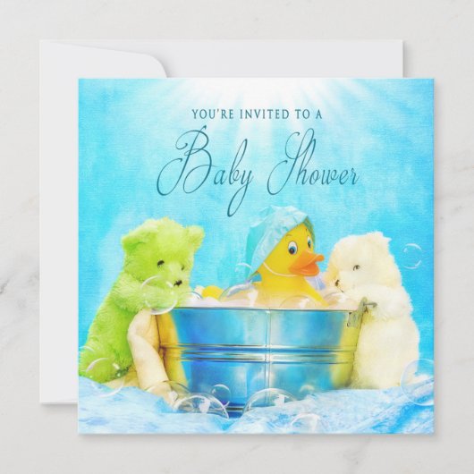 BABY SHOWER INVITATION - RUBBER DUCKY & FREUNDE EINLADUNG (Vorderseite)