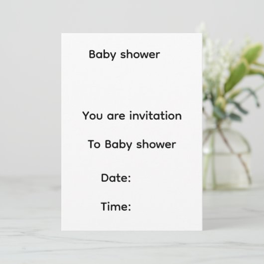 Baby shower invitation  save the date (Stehend Vorderseite)