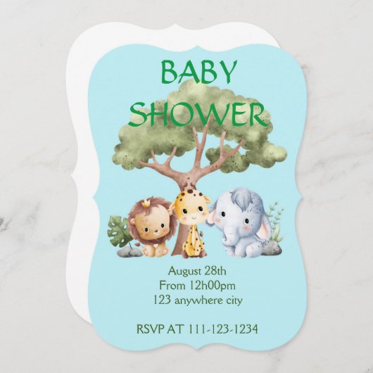 BABY SHOWER INVITATION SAVE THE DATE (Vorne/Hinten)