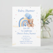 BABY SHOWER INVITATION TEDDY BEAR SAVE THE DATE (Stehend Vorderseite)