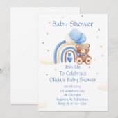 BABY SHOWER INVITATION TEDDY BEAR SAVE THE DATE (Vorne/Hinten)