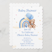BABY SHOWER INVITATION TEDDY BEAR SAVE THE DATE (Vorne/Hinten)