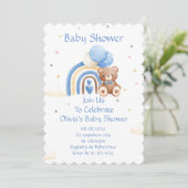 BABY SHOWER INVITATION TEDDY BEAR SAVE THE DATE (Stehend Vorderseite)