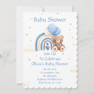 BABY SHOWER INVITATION TEDDY BEAR SAVE THE DATE