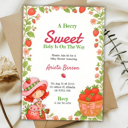 baby shower invitation with a Berry Sweet theme Einladung