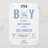Baby shower invitation with a cute bear einladung (Vorderseite)