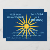 Baby Shower Invitation with Flag of Macedonia Einladung (Vorne/Hinten)