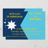 Baby Shower Invitation with Flag of Minnesota, USA Einladung (Vorne/Hinten)