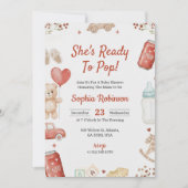 Baby shower invitation with playful teddy bear einladung (Vorderseite)