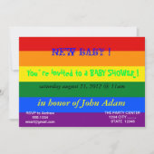 Baby Shower Invitation with Rainbow Flag Einladung (Vorderseite)