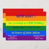 Baby Shower Invitation with Rainbow Flag Einladung (Vorne/Hinten)