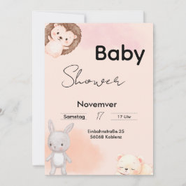 Baby Shower Invitation Woodland Animals  Einladung