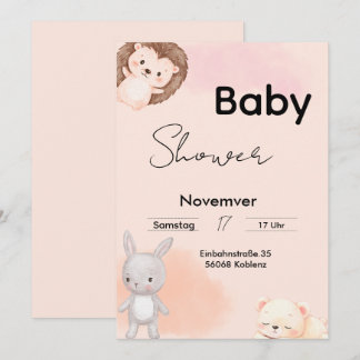 Baby Shower Invitation Woodland Animals  Einladung