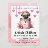 Baby Shower Invitations, Puppy Theme Invitations Einladung (Vorne/Hinten)