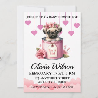 Baby Shower Invitations, Puppy Theme Invitations Einladung