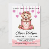 Baby Shower Invitations, Puppy Theme Invitations Einladung (Vorderseite)