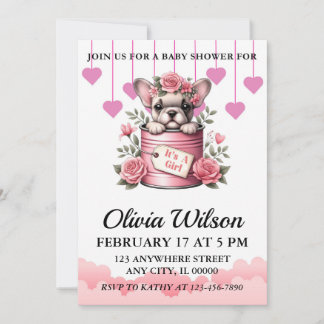 Baby Shower Invitations, Puppy Theme Invitations Einladung