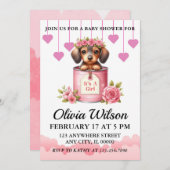 Baby Shower Invitations, Puppy Theme Invitations Einladung (Vorne/Hinten)