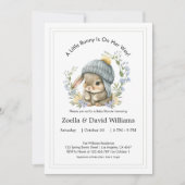 Baby Shower Invitations Watercolor Simple Bunny Einladung (Vorderseite)